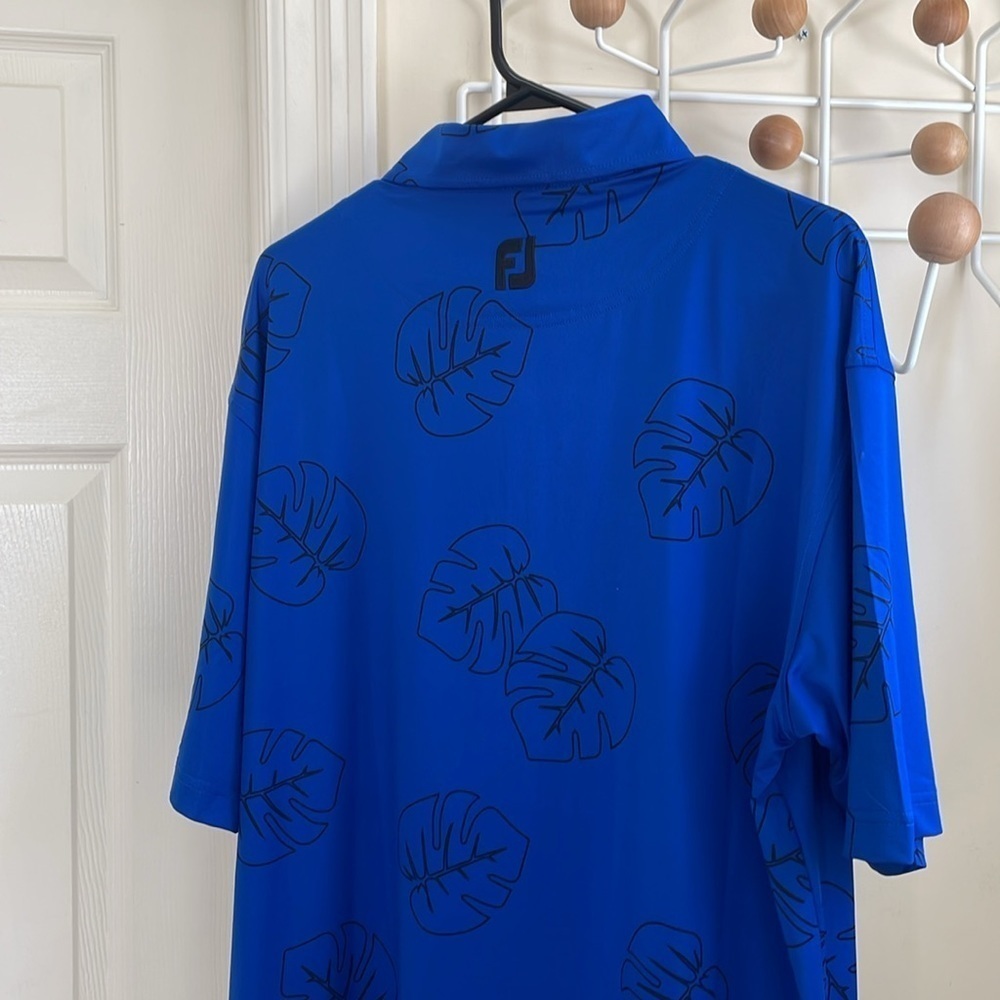 Footjoy - Performance Hawaiian Style Polo Shirt - Blue - L - Picture 8 of 12